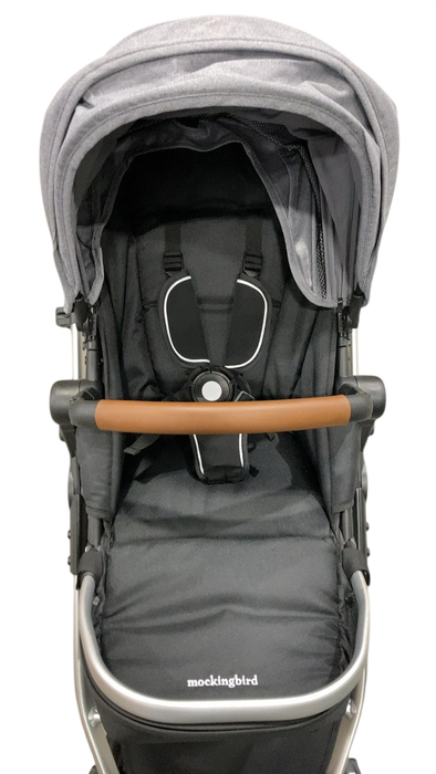Shop Mockingbird Single to Double 2.0 Stroller, 2025, Heather grey, Silver With Penny Leather, Solid Grey at GoodBuy Gear