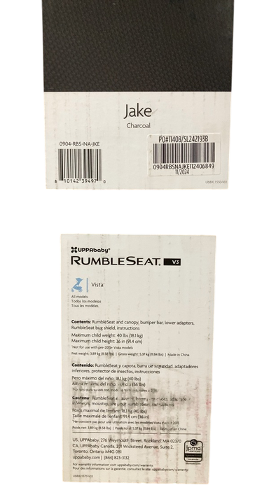 Shop UPPAbaby RumbleSeat V3, 2024, Jake (Charcoal) at GoodBuy Gear