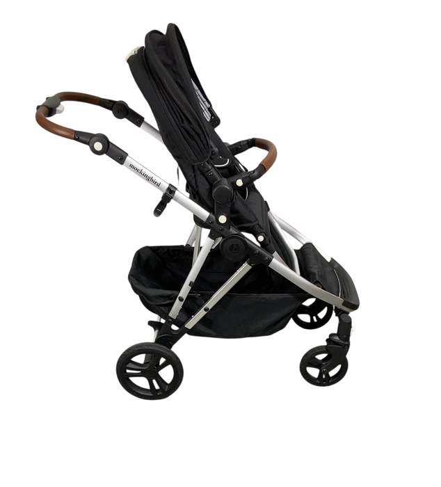 Shop Mockingbird Single to Double 2.0 Stroller, 2024, Black, Silver With Penny Leather, Windowpane at GoodBuy Gear