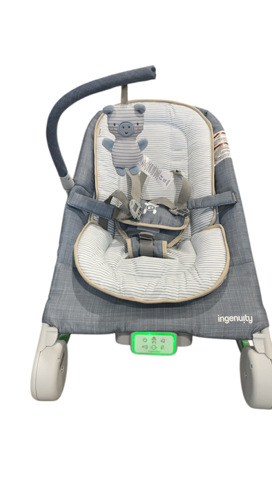 Shop Ingenuity Happy Belly Rock-to-Bounce Massage Seat, Chambray at GoodBuy Gear