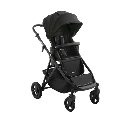 Shop Mockingbird Single to Double 3.0 Stroller, 2025, Charcoal with Black Leather, Solid Black at GoodBuy Gear