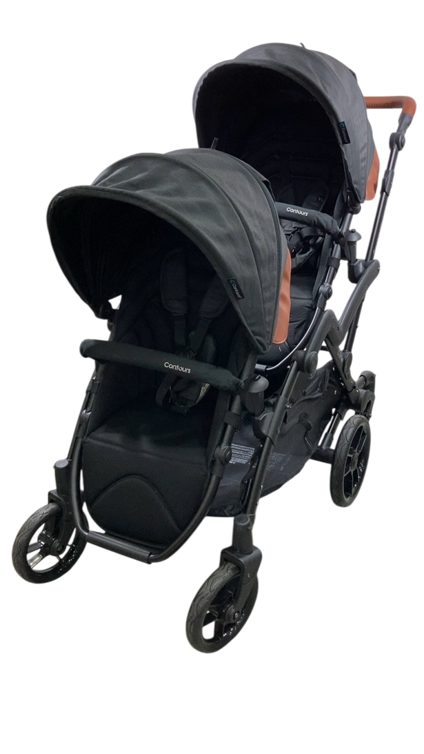 contour v2 stroller Contours Curve V2 Double Stroller, 2023, Black Herringbone