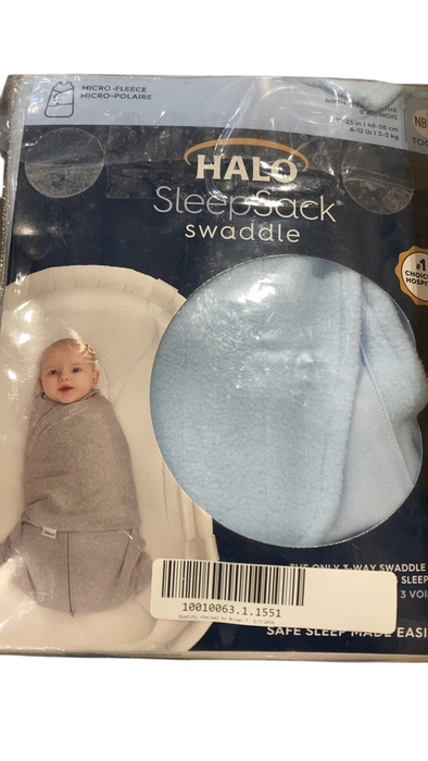 Shop Halo Micro-Fleece Swaddle, Baby Blue, Newborn at GoodBuy Gear