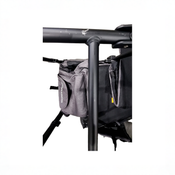 Shop Wonderfold W2 Luxe Multifunctional Double Stroller Wagon, 2024, Black Frame with Brown Handlebar, Charcoal Gray Fabric at GoodBuy Gear