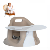 Shop Upseat Baby Floor & Booster Seat with Tray, Taupe at GoodBuy Gear