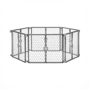 Shop Regalo 2-in-1 Plastic Play Yard and Safety Gate, Gray at GoodBuy Gear