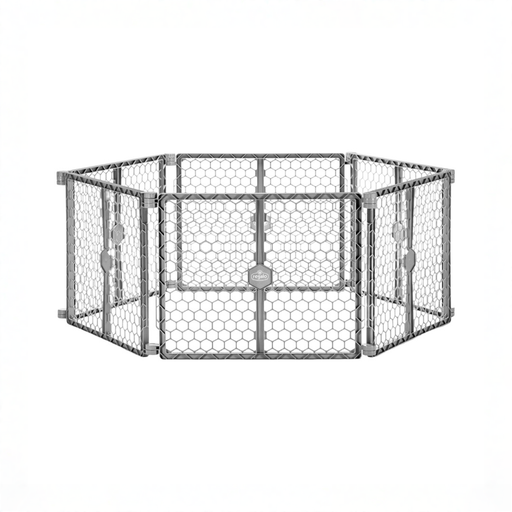 Shop Regalo 2-in-1 Plastic Play Yard and Safety Gate, Gray at GoodBuy Gear