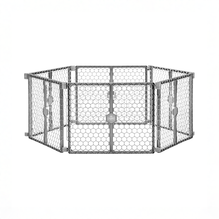 Shop Regalo 2-in-1 Plastic Play Yard and Safety Gate, Gray at GoodBuy Gear