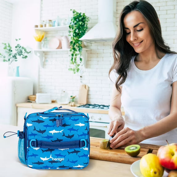 Bentgo Insulated Lunch Bag, Blue Sharks