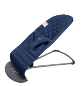 Shop BabyBjorn Bouncer Bliss, Dark Gray Frame, Midnight Blue Cotton Classic Quilt at GoodBuy Gear