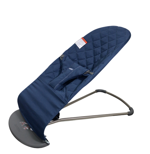 Shop BabyBjorn Bouncer Bliss, Dark Gray Frame, Midnight Blue Cotton Classic Quilt at GoodBuy Gear