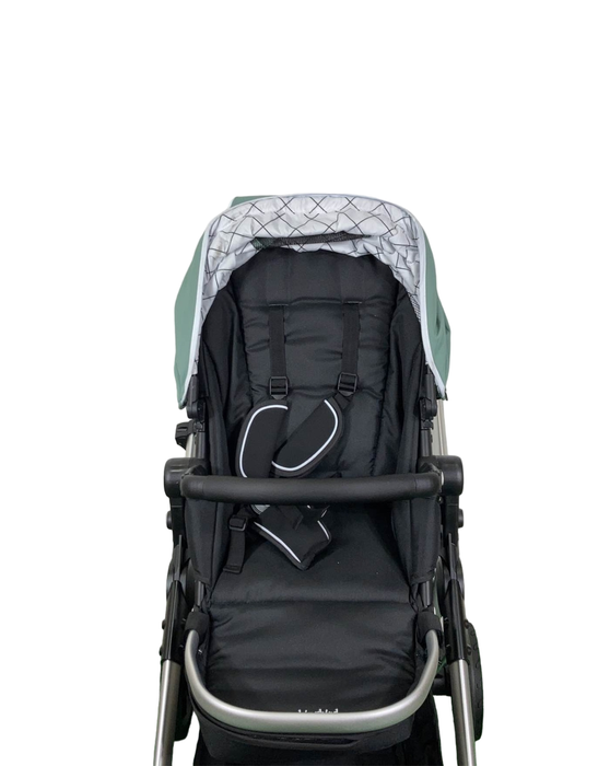Shop Mockingbird Single to Double 2.0 Stroller, Silver with Black Leather, Windowpane, Sage, 2024 at GoodBuy Gear