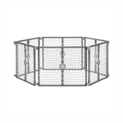Shop Regalo 2-in-1 Plastic Play Yard and Safety Gate, Gray at GoodBuy Gear