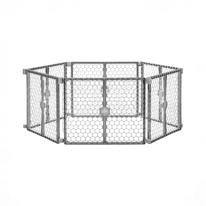 Shop Regalo 2-in-1 Plastic Play Yard and Safety Gate, Gray at GoodBuy Gear
