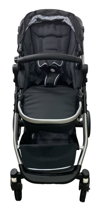 Shop Mockingbird Single to Double 2.0 Stroller, 2024, Black, Silver With Black Leather, Windowpane at GoodBuy Gear