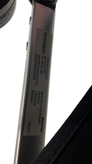 Shop Mockingbird Single 2.0 Stroller, 2024, Bloom, Silver With Black Leather, Watercolor Drops at GoodBuy Gear