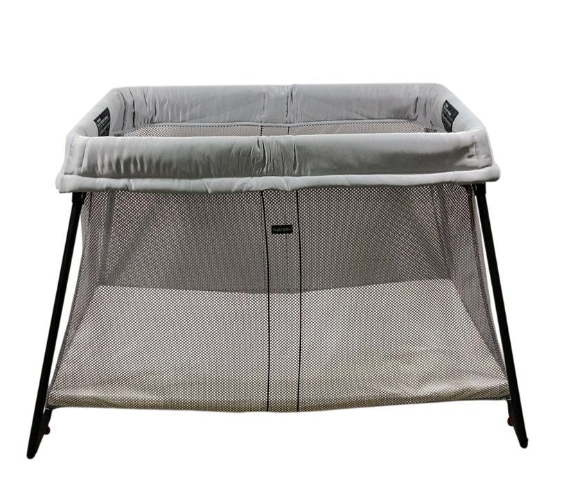 Shop BabyBjorn Travel Crib Light Bundle with Fitted Sheet, Silver at GoodBuy Gear
