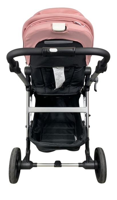 Shop Mockingbird Single to Double 2.0 Stroller, 2024, Bloom, Silver With Black Leather, Watercolor Drops at GoodBuy Gear