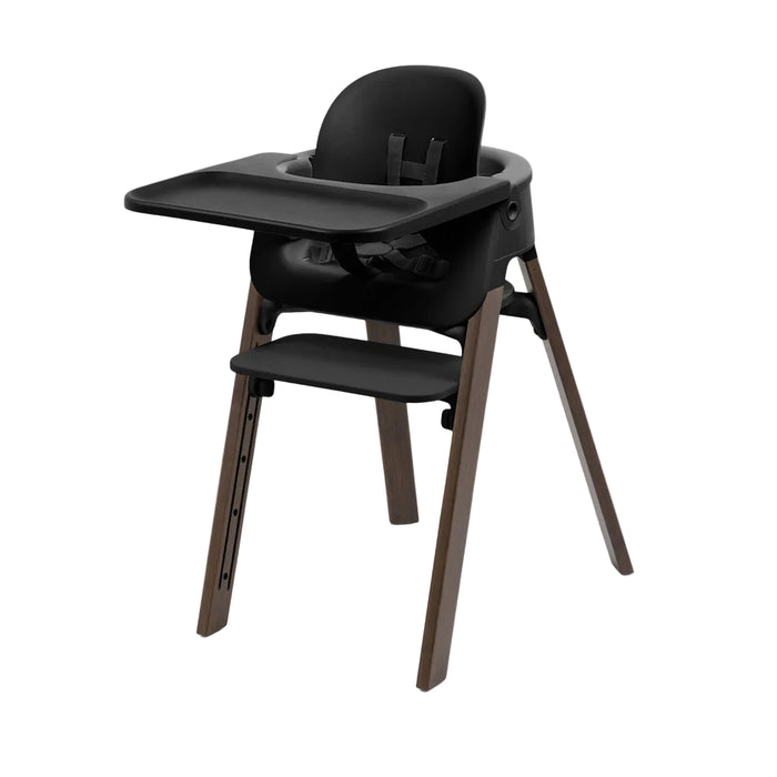 Stokke Steps High Chair, Black Seat with Bamboo Warm Brown Legs