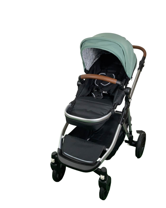 used Mockingbird Single to Double Stroller, Silver with Penny Leather, Windowpane, Sage, 2024