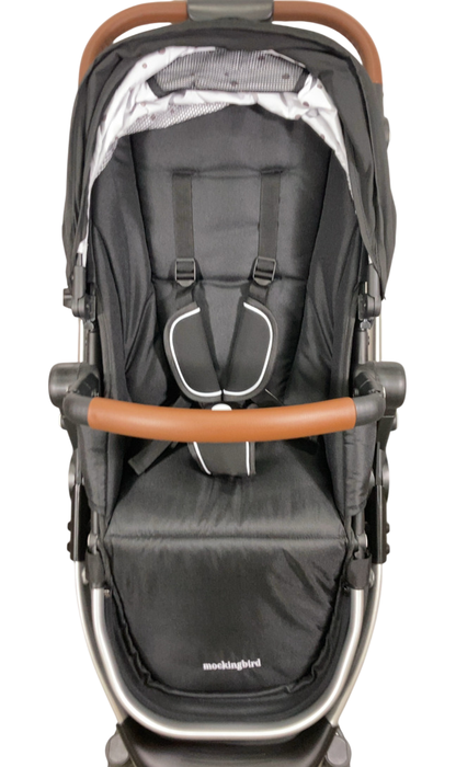 Shop Mockingbird Single 2.0 Stroller, 2024, Black, Silver With Penny Leather, Watercolor Drops at GoodBuy Gear