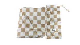 Shop Toki Kids Standard Mat Cover 40" x 40", Checker Toffee at GoodBuy Gear