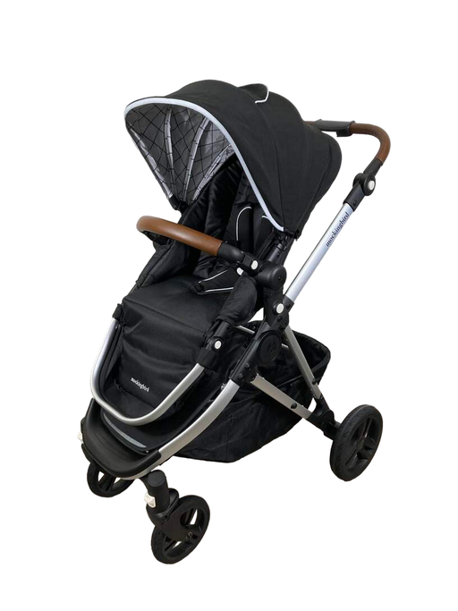 used Mockingbird Single Stroller, 2023, Black, Windowpane, Silver With Penny Leather