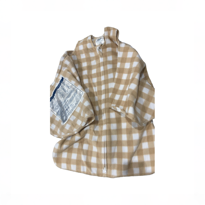Shop Halo Micro-Fleece Swaddle, Gingham Tan, Newborn at GoodBuy Gear