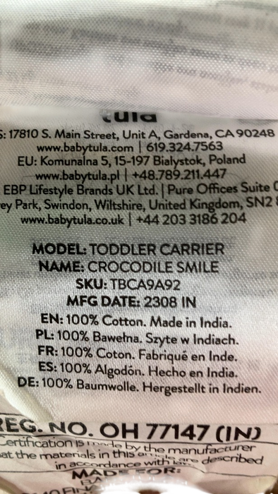 Shop Baby Tula Toddler Carrier, Crocodile Smile at GoodBuy Gear