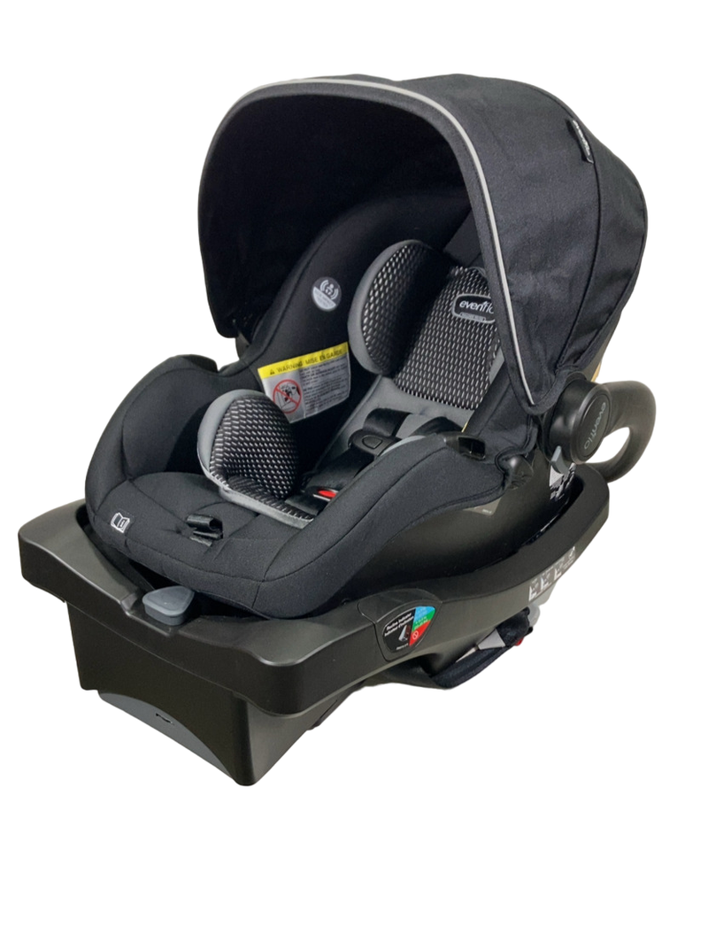 Evenflo LiteMax DLX Infant Car Seat with SafeZone Load Leg Base, Olymp