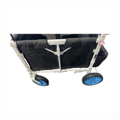Shop Wonderfold W4 Luxe Quad Stroller Wagon, Volcanic Black Fabric, White Frame with Black Handlebar, Year Unknown at GoodBuy Gear