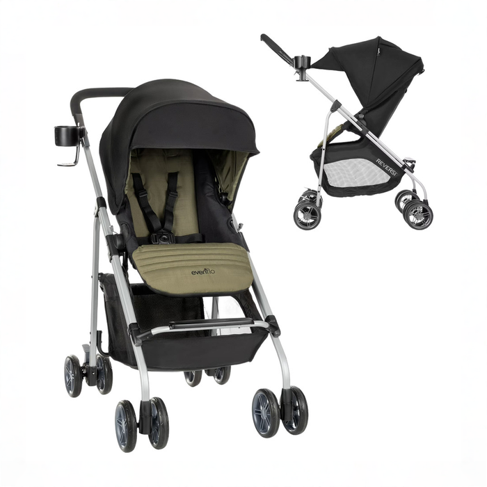Shop Evenflo Reversi Lightweight Reversible Stroller, 2023, Leonis Green at GoodBuy Gear