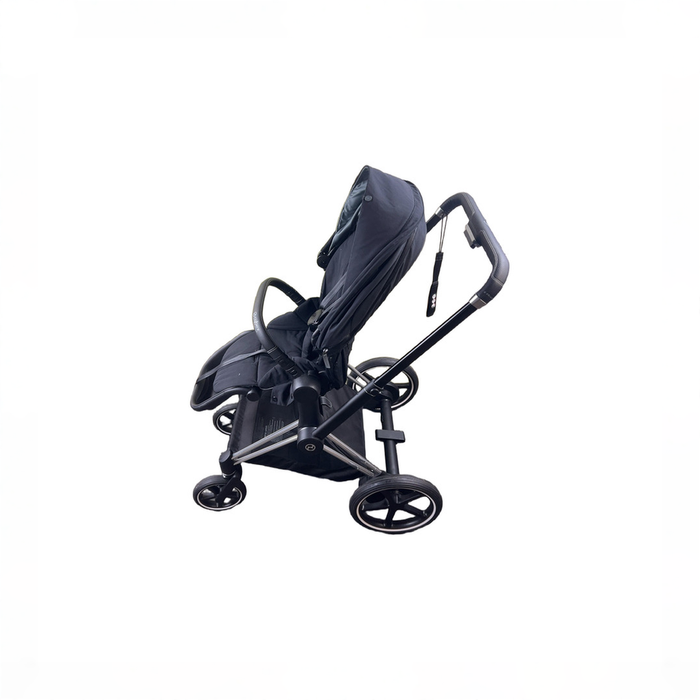 Shop DRAFT - Cybex E-PRIAM Electric Stroller, 2021, Chrome With Black Details, Deep Black, without Battery at GoodBuy Gear