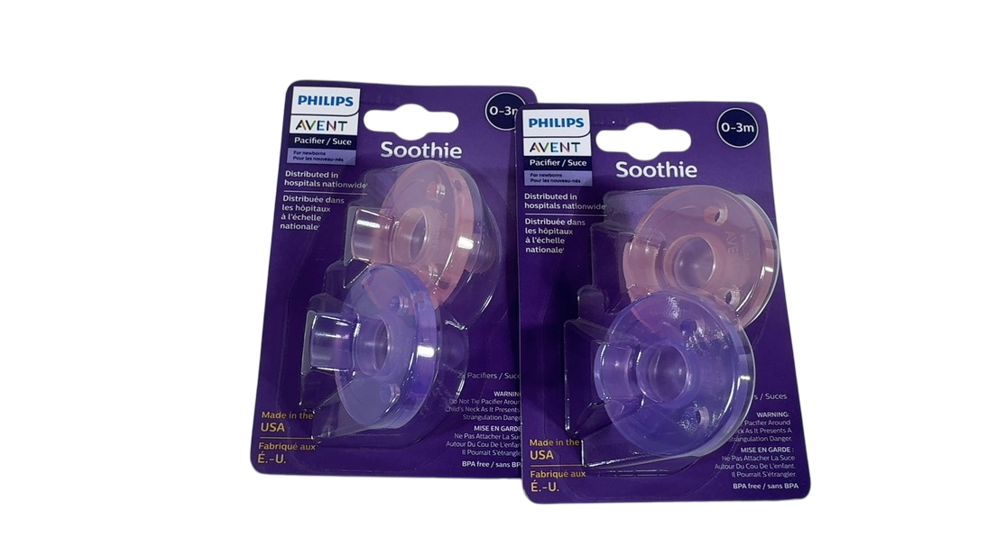 Shop Philips Avent Soothie Pacifiers, 0-3 Months, 4 Pack, Pink/Purple at GoodBuy Gear