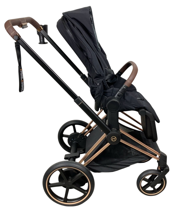 Shop Cybex e-Priam2 Stroller, 2024, Deep Black, Rose Gold at GoodBuy Gear