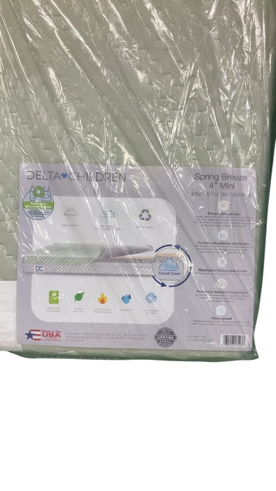 Shop Delta Children Spring Breeze Mini Mattress, Sage/White at GoodBuy Gear