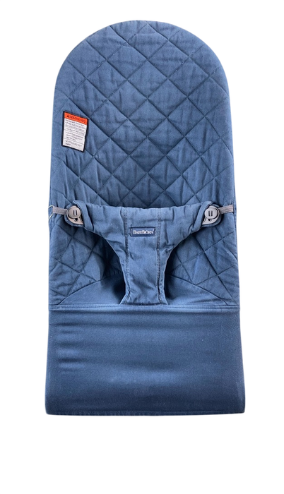 Shop BabyBjorn Bouncer Bliss, Dark Gray Frame, Midnight Blue Cotton Classic Quilt at GoodBuy Gear