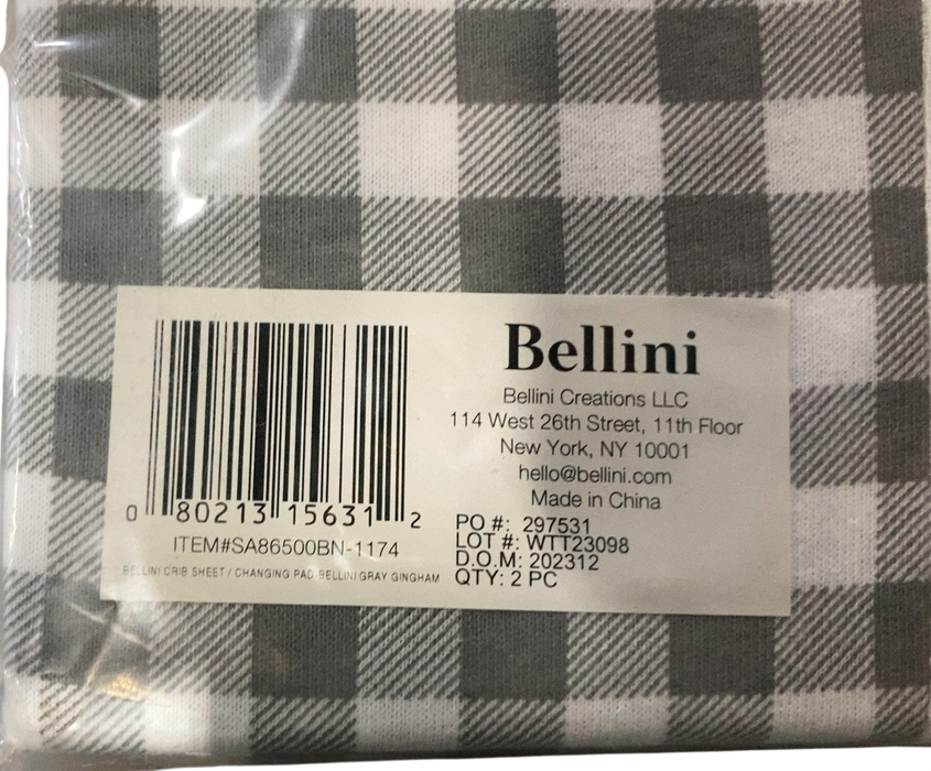 Shop DRAFT - Bellini Crib Sheet and Changing Pad Cover Set, Gingham at GoodBuy Gear