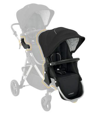 Shop Mockingbird 2nd Seat Kit 2.0, Black, Silver With Black Leather, Watercolor Drops at GoodBuy Gear