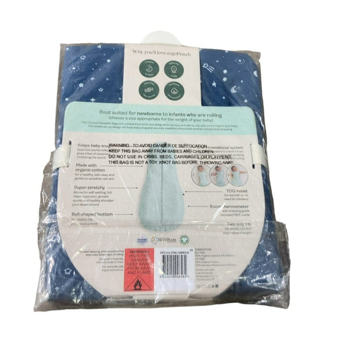 ErgoPouch Cocoon Swaddle Bag, 0.2 TOG, 6-12m, Night Sky