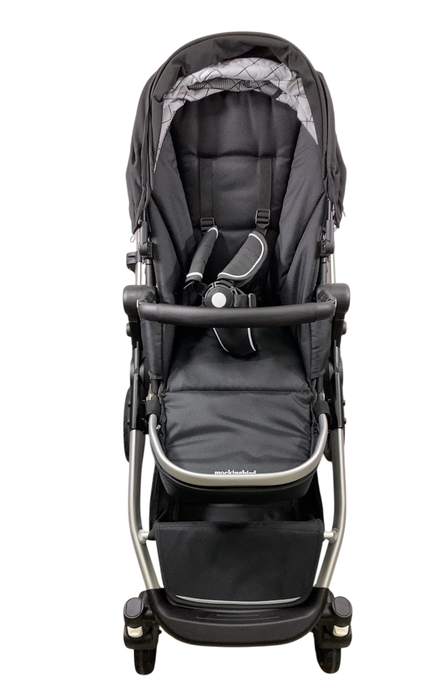 Shop Mockingbird Single to Double 2.0 Stroller, 2024, Black, Silver With Black Leather, Windowpane at GoodBuy Gear