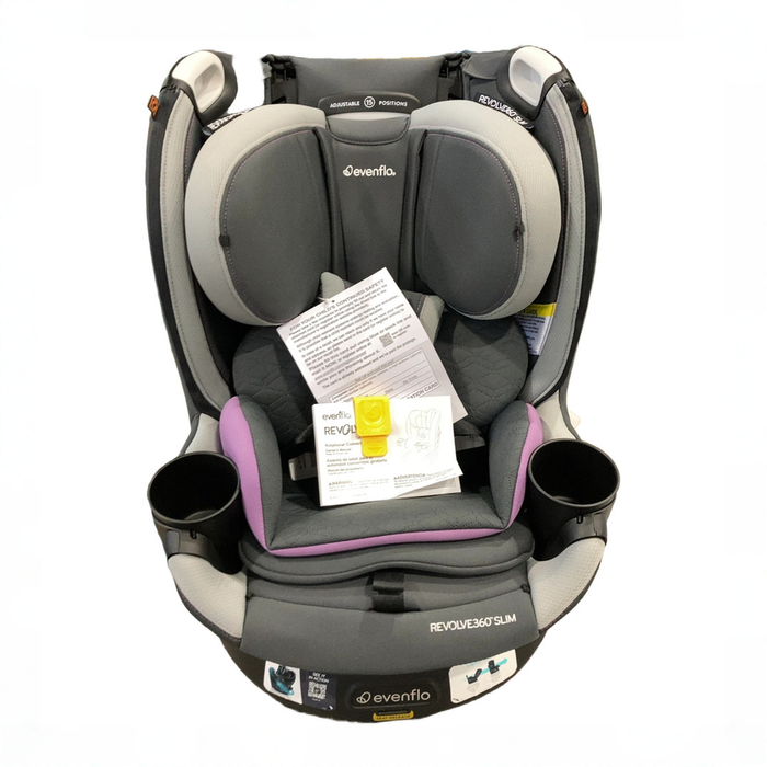 Shop Evenflo Revolve 360 Slim 2-in-1 Rotational Car Seat Without SensorSafe, 2025, Sutton Purple at GoodBuy Gear