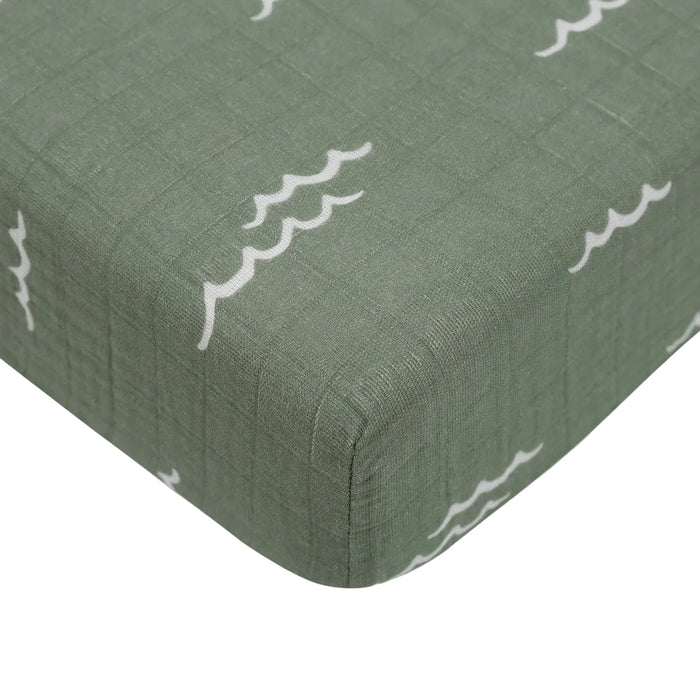 Babyletto Muslin Crib Sheet, Ocean Waves