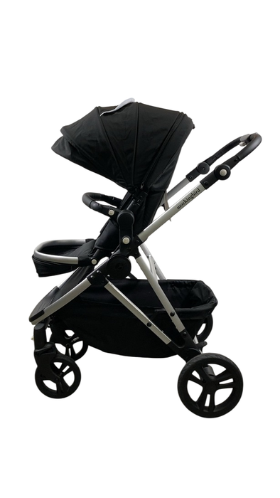 Shop Mockingbird Single 2.0 Stroller, 2024, Black, Silver With Black Leather, Watercolor Drops at GoodBuy Gear