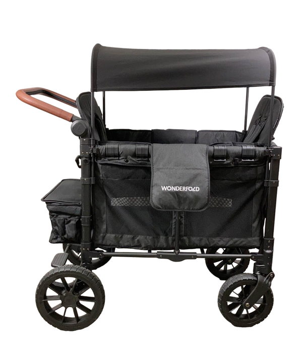 secondhand Wonderfold W2 Luxe Multifunctional Double Stroller Wagon, 2023, Volcanic Black