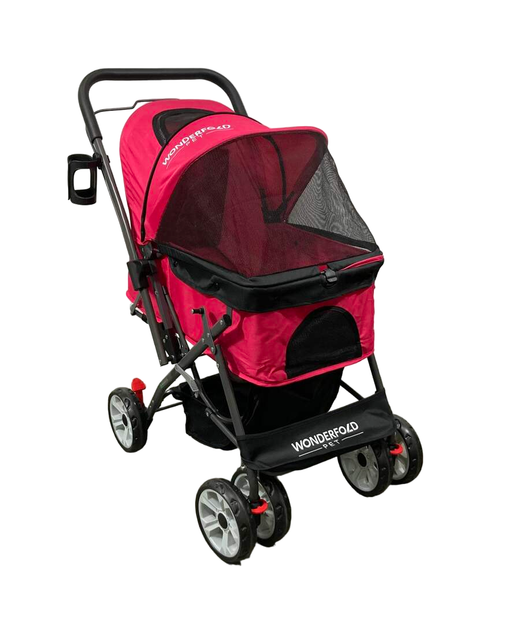 used Wonderfold Pet Stroller, Ruby Pink