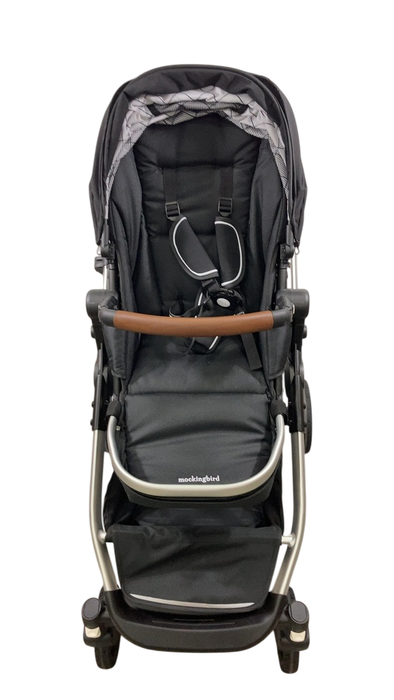 Shop Mockingbird Single to Double 2.0 Stroller, 2025, Black, Silver With Penny Leather, Windowpane at GoodBuy Gear