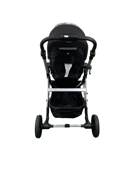 Mockingbird Single 2.0 Stroller, 2023, Silver with Black Leather, Windowpane, Black