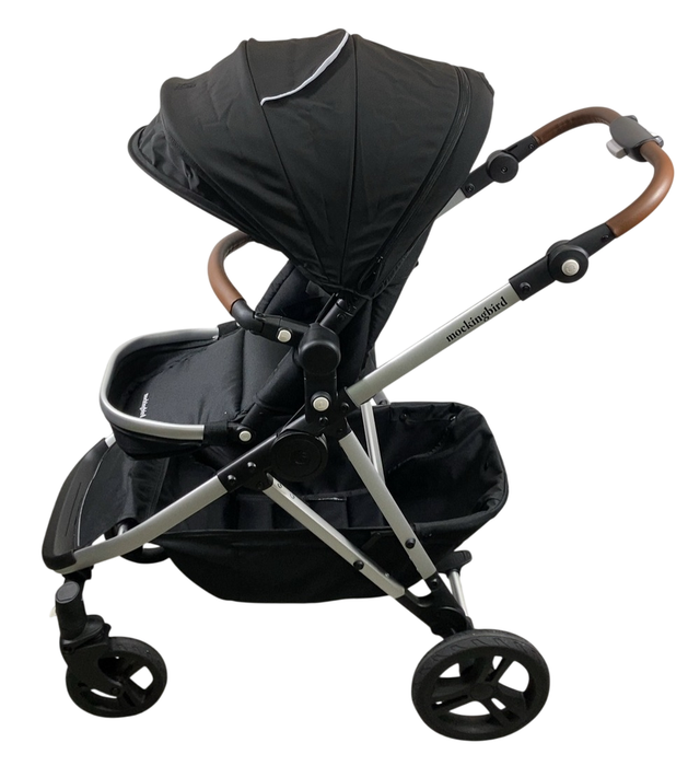 Mockingbird Single to Double 2.0 Stroller, Black, Watercolor Drops, Silver With Penny Leather, 2024