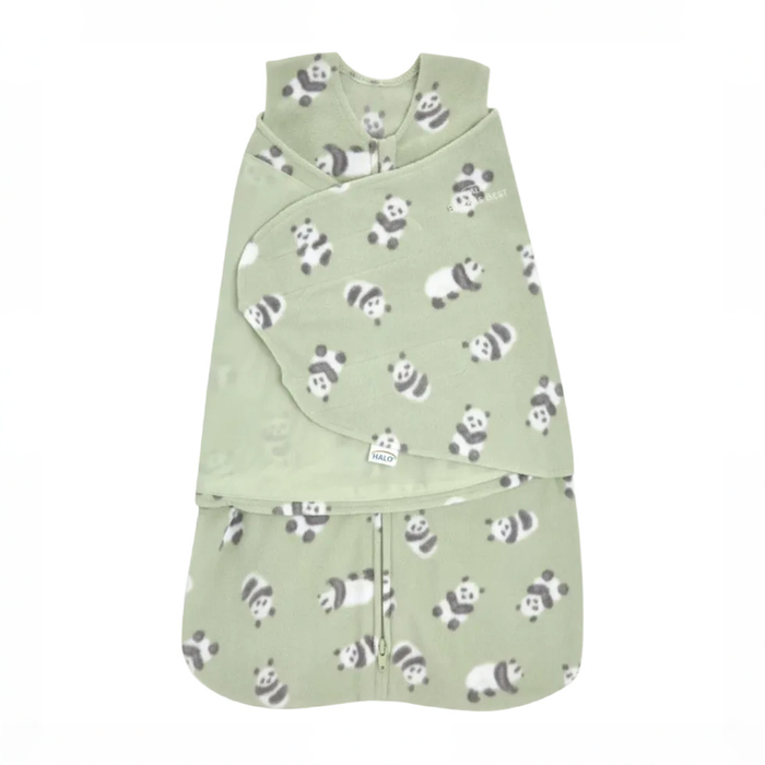 Shop Halo Micro-Fleece Swaddle, Cozy Pandas, Newborn at GoodBuy Gear